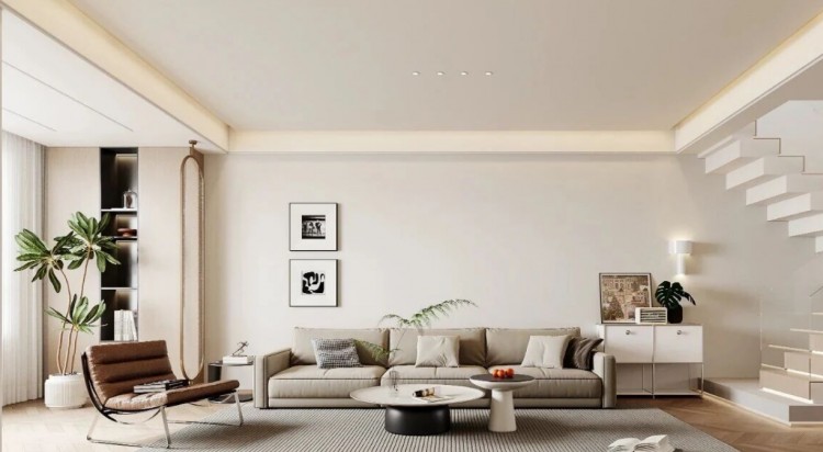 現代簡約三居室客廳裝修效果圖