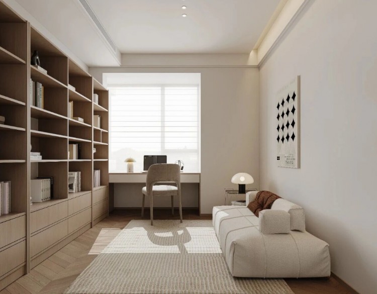 現代簡約三居室書房裝修效果圖