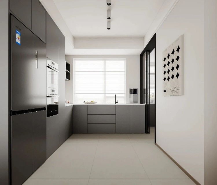 現(xiàn)代簡約兩居室廚房裝修效果圖