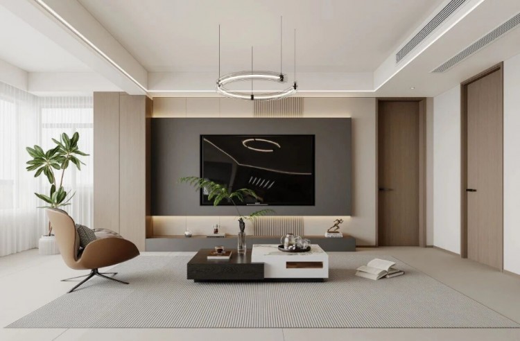 現代簡約兩居室客廳裝修效果圖