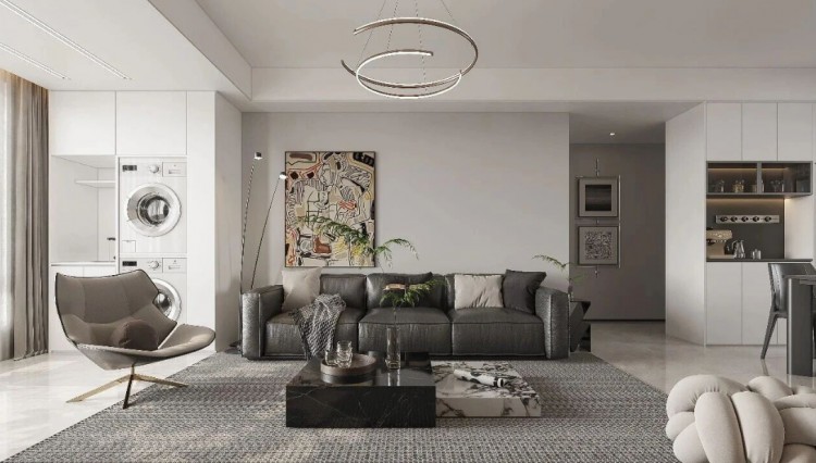 現代簡約三居室客廳裝修效果圖