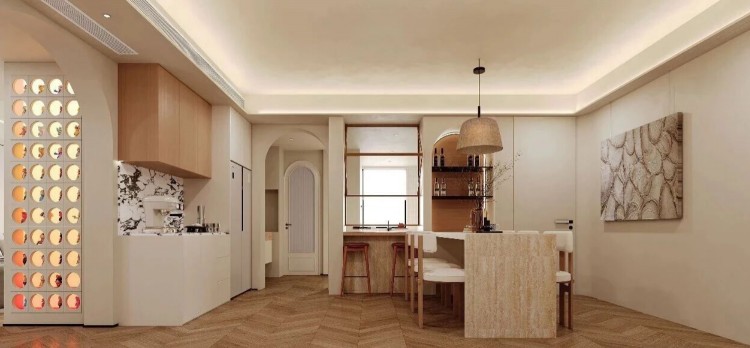 現代簡約三居室餐廳裝修效果圖