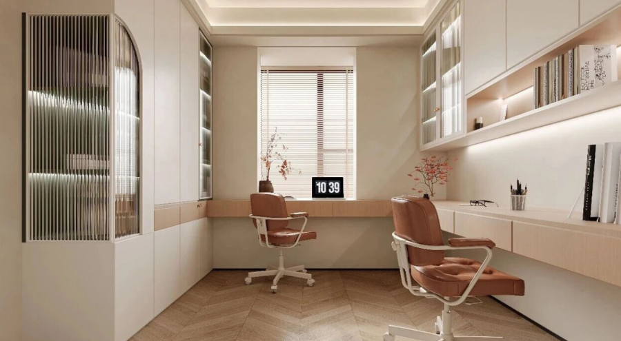 現代簡約三居室書房裝修效果圖