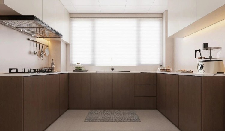 現(xiàn)代簡約三居室廚房裝修效果圖