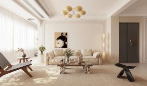 現代簡約三居室客廳裝修效果圖