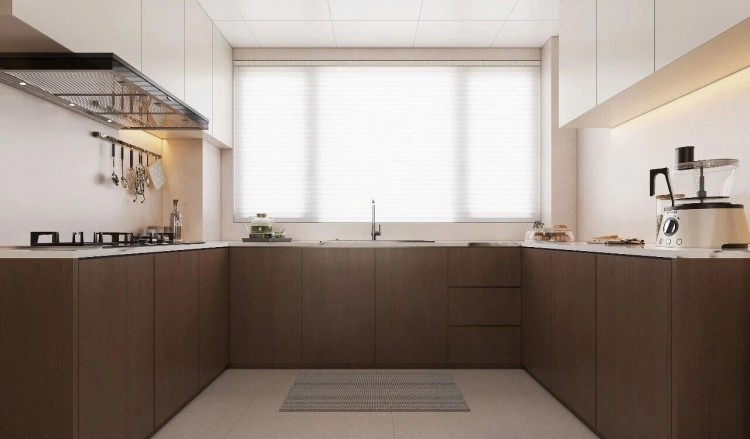 現(xiàn)代簡約三居室廚房裝修效果圖