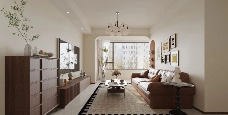 中古風(fēng)兩居室客廳裝修效果圖