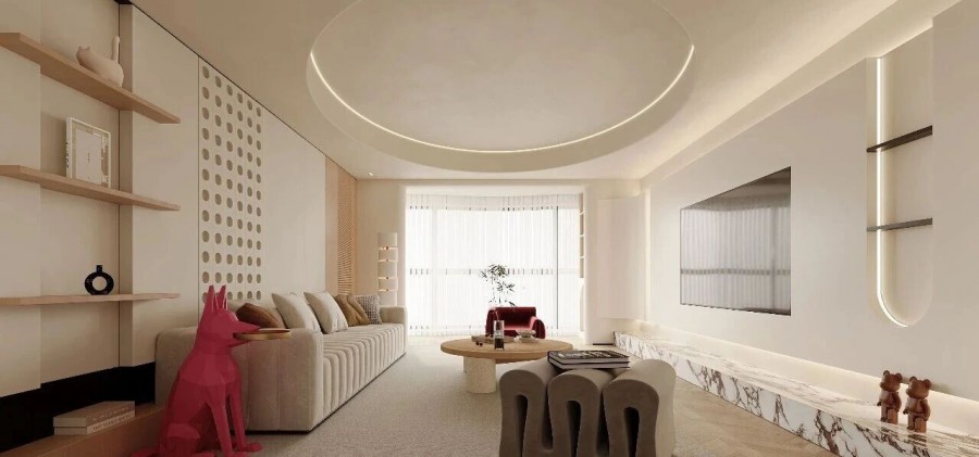 現代簡約三居室客廳裝修效果圖