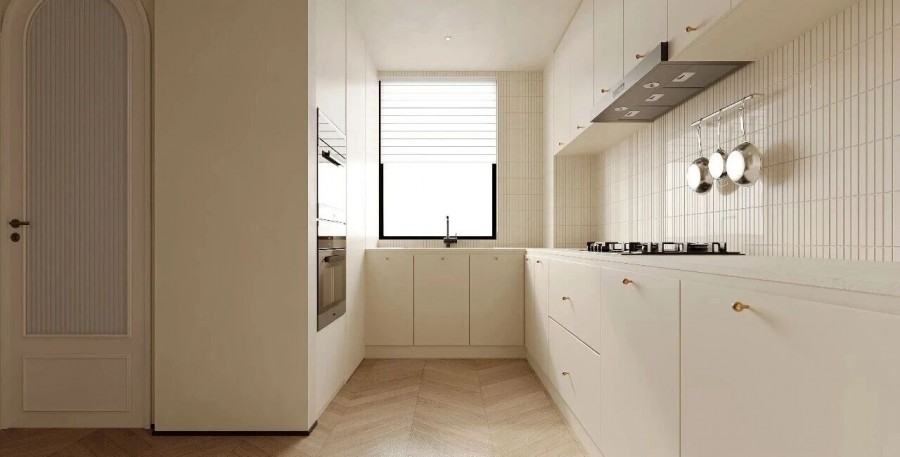 現(xiàn)代簡約三居室廚房裝修效果圖